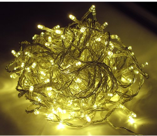 500er LED Lichterkette Strom außen/innen Kabel Transparent warmweiß Gesamtlänge ca. 60m