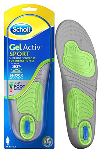 Scholl GelActiv Sport Insoles For Women, Pressure Support insoles for Running and Sports with GelActiv and Freshsheet Odour protection technology, UK Shoe Size 3.5 - 7.5, 1 Pair