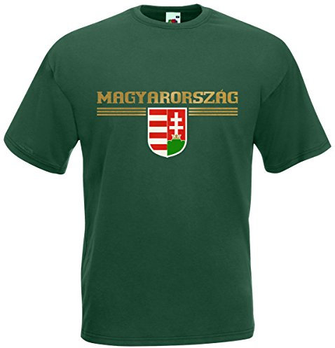 Ungarn Magyarorszag T-Shirt Fanshirt Trikot EM-2021 Flaschengrün L