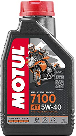 Motul 7100 100% Synthetic Engine Oil 5W40 for 4-Stroke Motorbikes/Scooters, 1lt