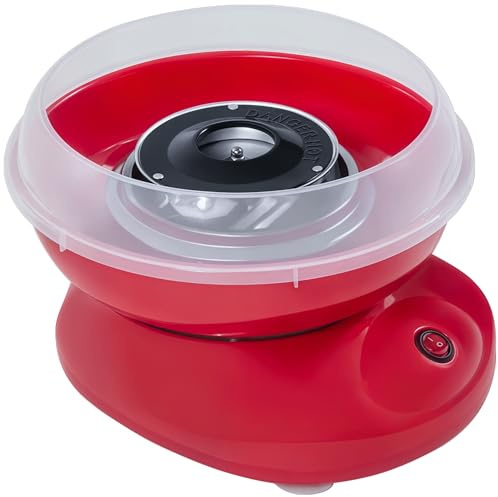 HOMCOM Máquina de Algodón de Azúcar 450W-550W 10 Palitos 27x26x18 cm Rojo
