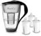 PearlCo Glas-Wasserfilter (schwarz) Glaskanne mit 3 Classic Filterkartuschen – Reduzierung von Kalk & Schwermetall – Schützt Geräte – Besserer Geschmack von Kaffee & Tee – Made in EU