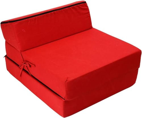 Best For Kids Kindersessel für Spielen, Schlafen und Sitzen, verstellbar, hochwertig, 3-in-1, mit Matratze (Rot, 60x160x12)