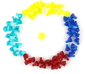 Lego City Classic Basic - 60 Diamanten Edelsteine in 4 Farben + 1 transparenter neonfarbener Stern - Perfekt für MOCs und Bauprojekte - Schatz für Ritter und Piraten