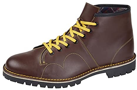Grafters Mens Leather Original 60s Mod Monkey Boots Wine UK 8
