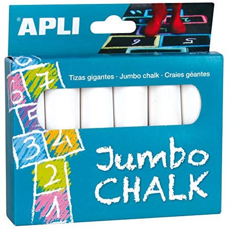 APLI 14370 Riesenkreide, weiß, 6 Stück