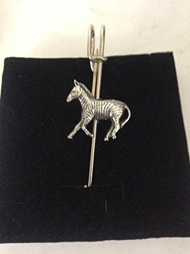 Épingle à kilt Zèbre R116 - Épingle à foulard/broche en étain - 7,5 cm - Fabriquée à la main à Sheffield