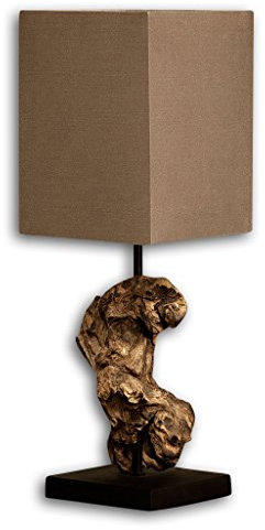 levandeo Lampe Tischlampe/Tischleuchte aus recyceltem Holz - Design Holzlampe Treibholz 15x15cm 45cm hoch - Jede Lampe EIN Unikat naturbelassenes Massivholz