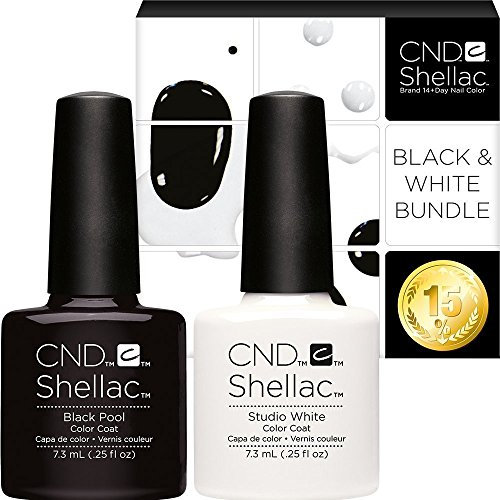 CND Shellac UV/LED Power Polish, Blackpool/Studio Weiß 7,3 ml – 2 Stück