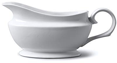 WM Bartleet & Sons 1750 T195 Traditional Porcelain Gravy and Sauce Boat 500ml, White