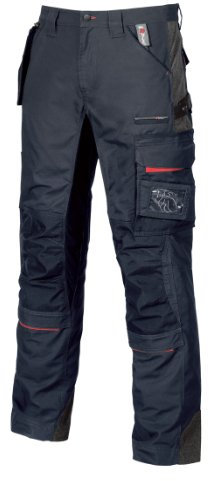 U-Power RACE, pantalón de trabajo para hombre, pantalón cargo con cintura elástica, con bolsillos para rodilleras, multibolsillos, tela cómoda, ropa exterior resistente y duradera - Deep Blue 52