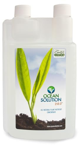 oceansolution 2 – 0-3 – Plant comida – fertilizante líquido orgánico para jardines, paisajes, hidroponía (minerales del océano orgánico fertilizante concentrado 32 onzas)