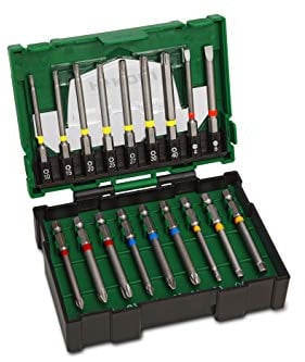 HiKOKI 18-teiliger Bit-Satz (75mm) - Langlebiges Schraubendreher-Bit-Set für präzises Arbeiten - Torx, PH, PZ, SL, Innensechskant Bits - Bit-Box ideal für Heimwerker und Profis