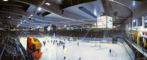 Blue-Letter Intro Eisstadion Straubing – Poster 240 x 100 cm – hochwertiger FineArtPrint