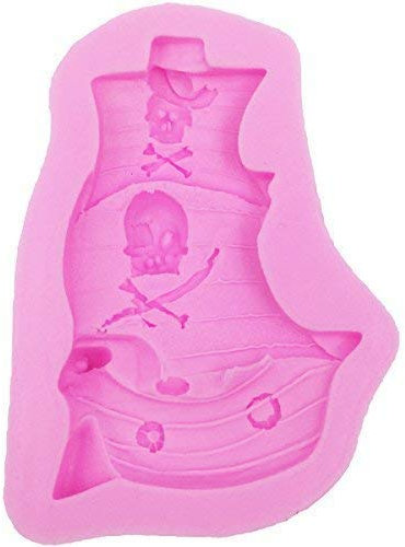musykrafties Pirate Bateau Fondant Moule Silicone pour Gâteau Décoration de Cupcake, Crafting, Argile Polymère, Résine