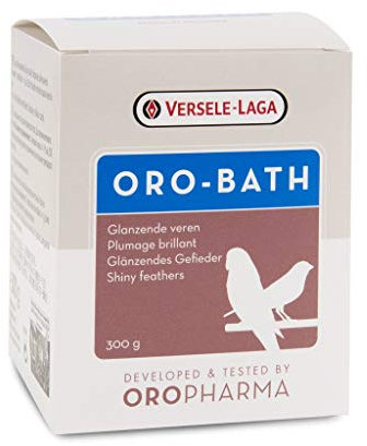 Versele-Laga ORO-Bath | 300 g | Spezialbadesalz für Vögel | Basesalz zur Unterstützung der Federpflege | Unterstützung der wasserabweisenden Funktion und glänzendes Federn