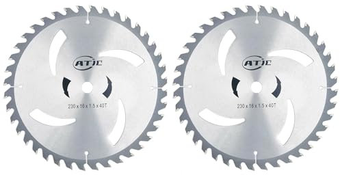 9 40 Tooth Carbide Tip General Purpose Wood Cutting Circular Saw Blade with 5/8 Arbor (2 Pack)