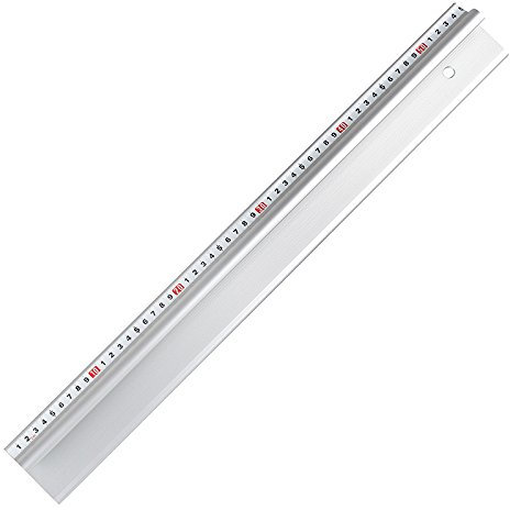 Nähwelt Flach Profi-Sicherheitslineal 75 cm Aluminium mit Anti-Rutschbelag und Fingerschutzbügel