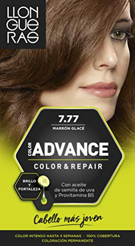 Llongueras Color Advance Tinte Pelo Mujer Coloración Permanente Color Intenso Hasta 5 semanas - Tono 7.77 Marrón Gláce