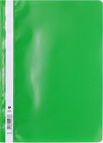 Exacompta 449205B 25er Pack Plastik-Schnellhefter. Aus PP-Folie für DIN A4 kaufmännische Heftung hellgrün mit Beschriftungsstreifen Hefter Ideal für Büro und Schule