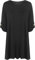 WearAll Womens Plus Size Scoop Neck Short Sleeve Flared Ladies Long Plain Top - Black - 22/24