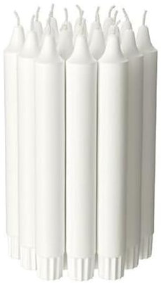 Jubla 20 Unscented White Candles 22mm Diameter 19cm Height 6 Hours Burn Time