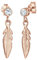 Elli Ohrringe Damen Feder Boho mit Kristallen in 925 Sterling Silber rosé vergoldet