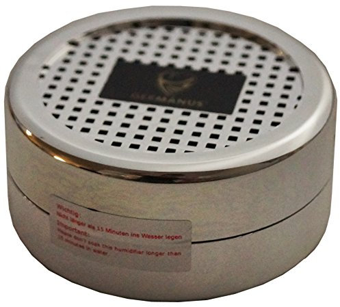 GERMANUS Humidor Befeuchter Rund Silber mit Kristallen