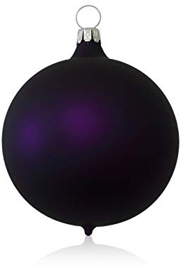 Lauschaer Glas Christbaumkugeln lila matt 4 Stück d 10cm Christbaumschmuck Weihnachtsbaumschmuck mundgeblasen