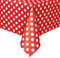 Unique Party Supplies 50262 Punktmuster-Kunststoff-Tischdecke - 2,74 m x 1,37 m - Rot