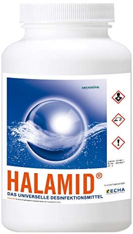 HALAMID - DAS ORIGINAL! CHLORAMIN-T - Professionelles Desinfektionsmittel gegen Viren, Bakterien, Pilze und einzellige Ektoparasiten, wie Giardien bei Hund und Katze, 1kg Eimer