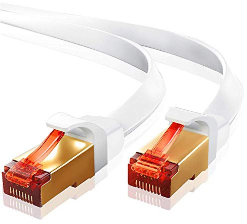 IBRA Advanced Cat7 - Cable de red Ethernet Gigabit LAN, 5 m de longitud, color blanco