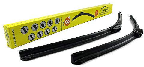 SET 2x INION Front Scheibenwischer 650 mm/350 mm Wischerblätter Set Scheibenwischerblätter Satz Premium Qualität AERO für Frontscheibe mit den passenden UNIVERSELLE Adaptern