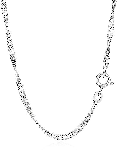 NKlaus 40cm Singapurkette 925 Silber elegante Halskette Breite: 2,4mm Collier 3,2g schwer 5916