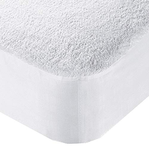 Olivia Rocco Extra Deep Waterproof Terry Towel Mattress Protector Topper Cover Breathable Fitted Bed Sheet Non Noisy (Double)