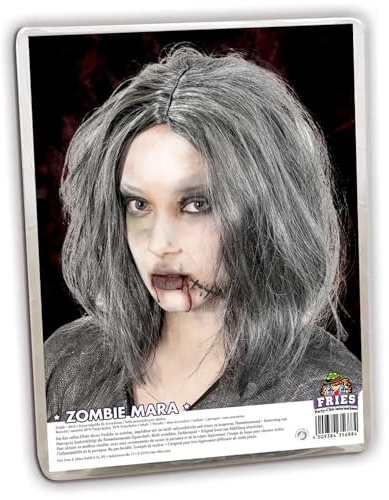 FASCHING 35688 Zombie Mara Perücke grau Langhaar Halloween NEU/OVP