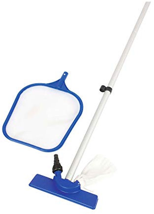 Bestway - Kit de nettoyage piscine : épuisette de surface et tête d'aspirateur Venturi - perche 254 cm