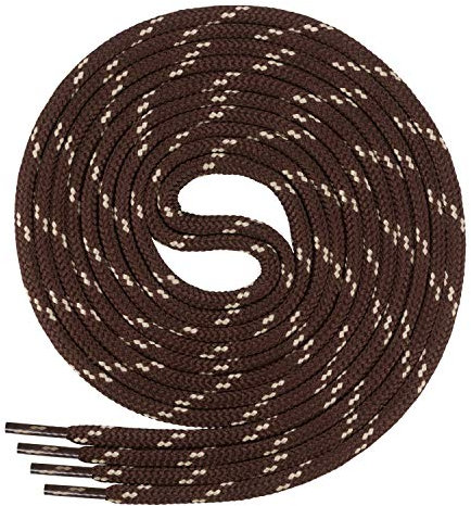 Di Ficchiano Cordones para zapatillas de trabajo y de trekking, redondos, muy resistentes a la rotura, aprox. 4,5 mm de diámetro, 70 cm - 220 cm de longitud, poliéster, fabricado en Europa, Unisex, marrón / beige, 140 cm / ø 4,5mm