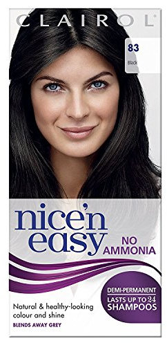 Clairol Nice'n Easy Semi-permanente Haarfarbe ohne Ammoniak, 83, Natural Black (Schwarz)
