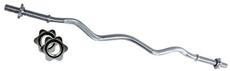 GPower, Toorx Bilanciere CURL cromato 120 cm chiusura a vite BCV-120 Unisex-Adulto, Nero, 124x4x4