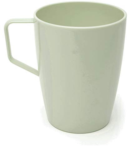 Harfield Grey Green Beakers Mugs (Pack of 4, 280ml) Lightweight Virtually Unbreakable Polycarbonate Plastic