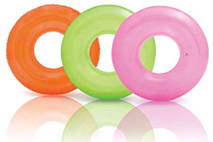 Intex Transparent Inflatable Swimming Pool Tube Raft, Colors May Vary (3-Pack)