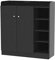 HOMCOM Meuble de Rangement à Chaussures pour entrée - Armoire à Chaussures avec 4 Compartiments Ouverts et Placard Double Porte - étagère réglable - 83L x 30l x 90H cm - Noir