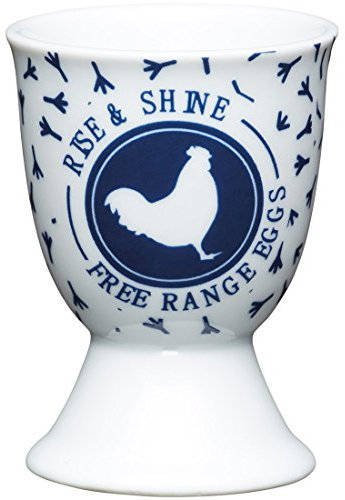 Kitchen Craft KCEGGTRADHEN Coquetier Traditionnel en Porcelaine Porcelaine, Bleu, 9 x 12 x 16 cm