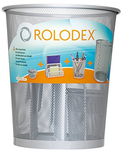 Rolodex S0796620 Schreibtisch Set 4-teilig Set aus Metall, silber