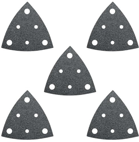 FEIN Schleifblätter Korn 220, Kantenlänge 80 mm, VE 5 St., Für den universellen Einsatz auf nahezu allen Materialien. Gelocht, Klettschnellbefestigung