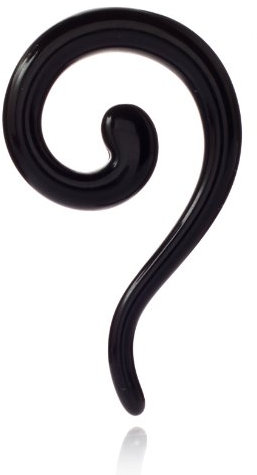 Drops Ohr Dehnung Schnecke Spirale Expander Acryl UV Schwarz - 1818.WH.2mm