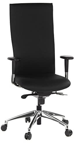 hjh OFFICE 710500 Profi Bürostuhl Office-TEC Stoff Schwarz Chefsessel ergonomisch, hohe Rückenlehne