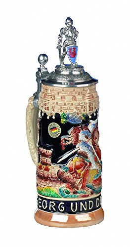 KING Bierkrug St. Georg Ritter Seidel 0,5 Liter Bierseidel