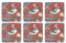 Pimpernel Set Strawberry Thief Red Untersetzer S/6 (s), Holz & Kork, rot, 4 inches, 6